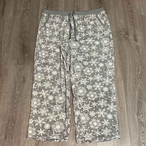 Like New Nautica Fleece Snowflake Pajama Pants XL - Picture 1 of 14